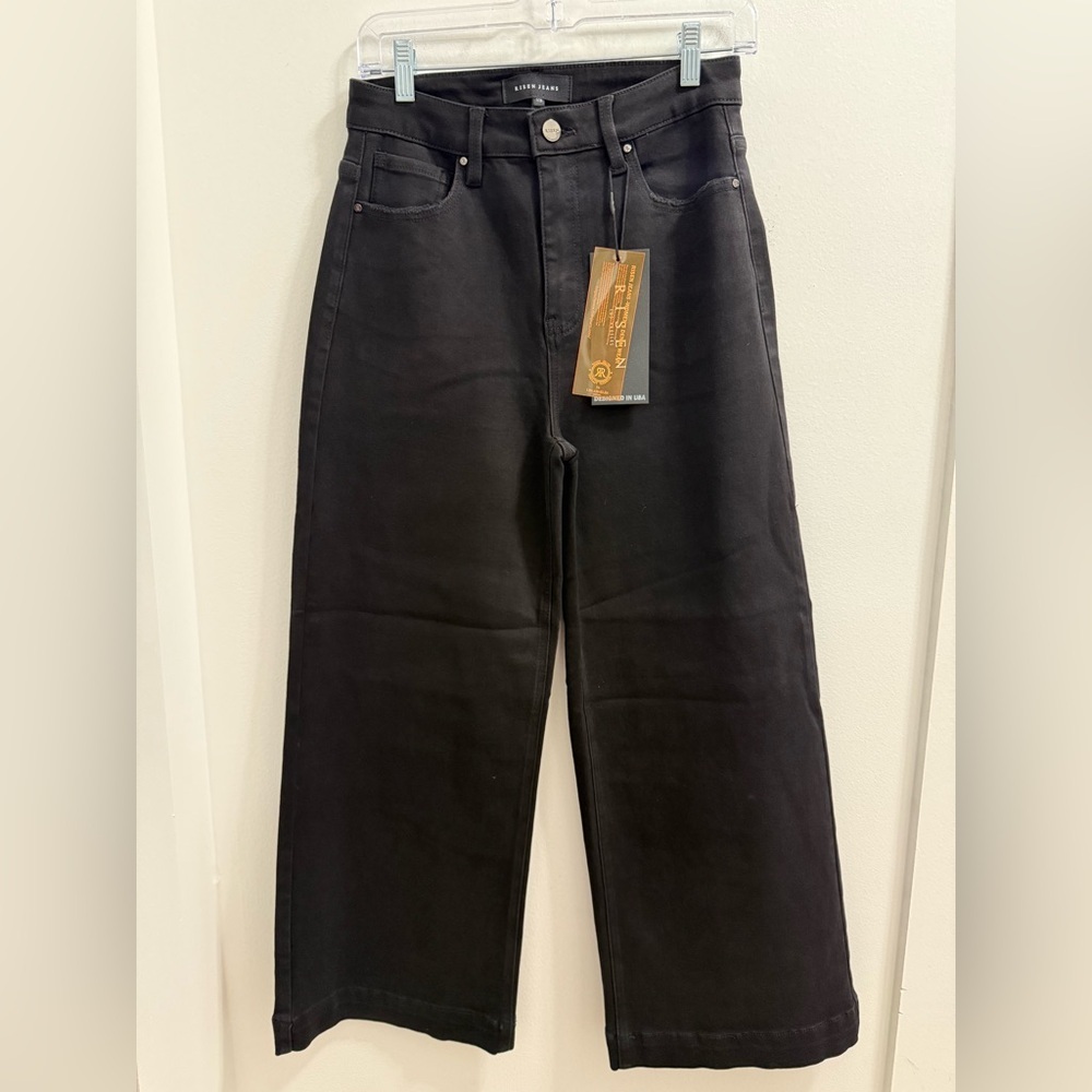 Risen Black Wide Leg Jeans
